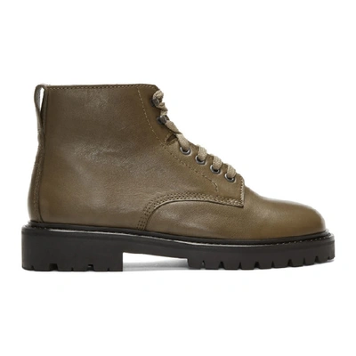 Isabel Marant Camp Lace-up Leather Boots In Khaki