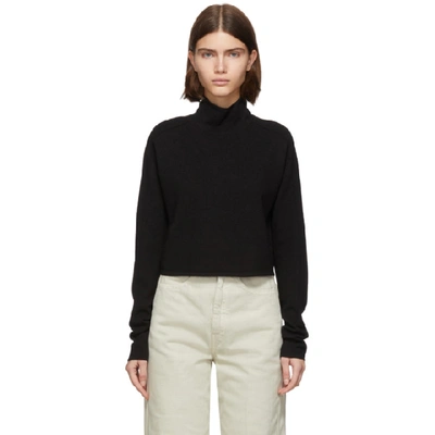 Helmut Lang Black Wool Compact Turtleneck