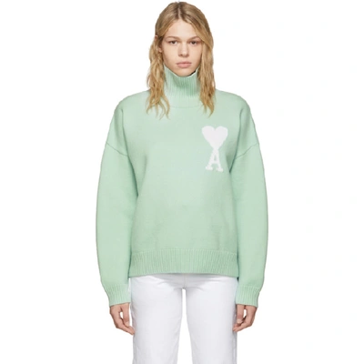 Ami Alexandre Mattiussi Green Oversized Ami De Coeur Sweater In 302 P Green
