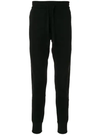 Dolce & Gabbana Cuffed Stripe-detail Track Pants In Black