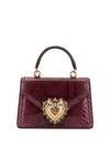 Dolce & Gabbana Devotion Embossed Tote Bag In Purple
