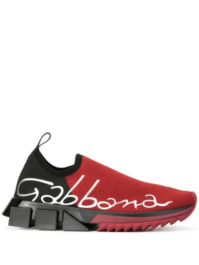 Dolce & Gabbana Sorrento Logo Trainers In Red