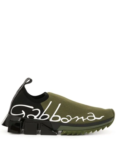 Dolce & Gabbana Sorrento Logo Trainers In Green
