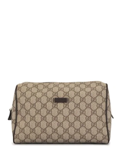 Pre-owned Gucci Gg Pouch In Brown