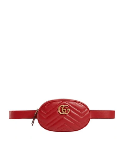 Gucci Marmont 2 Matelassé Belt Bag In Red