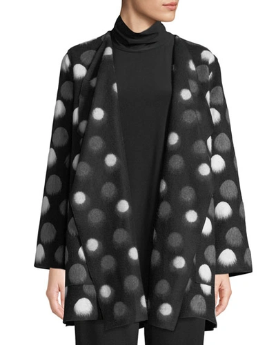 Caroline Rose Plus Size On The Dot Saturday Topper Jacket In Black/grey/white