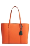 Tory Burch Perry Leather Tote Bag In Canyon Orange