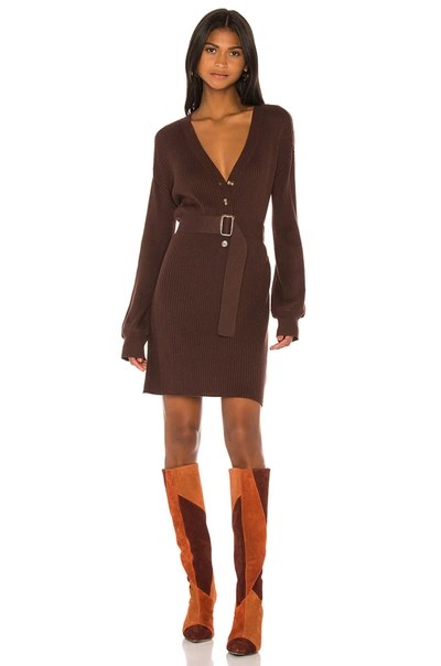 Song Of Style Darcey Sweater Dress In Chocolate