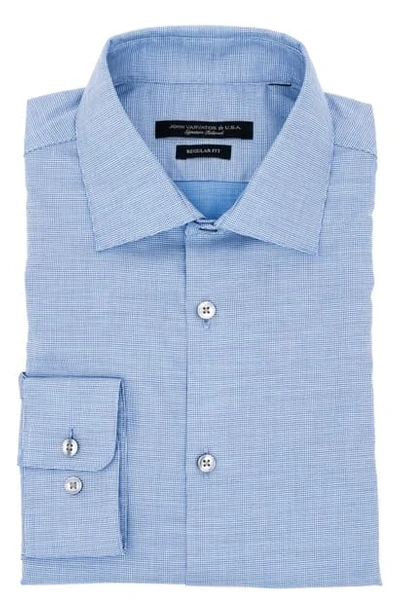 John Varvatos Micro Solid Wrinkle-resistant Regular Fit Dress Shirt In Royal Blue