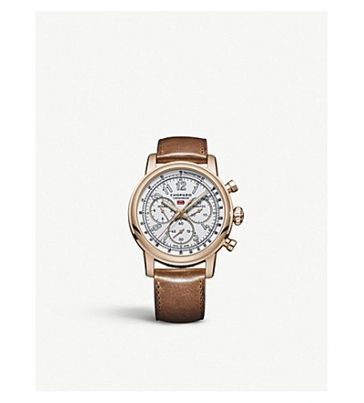 Chopard 161299-5001 Mille Miglia Classic Xl 90th Anniversary 18ct Rose-gold And Leather Chronograph Watch In Rose Gold