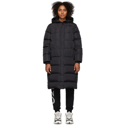 Kenzo Logo-print Padded Shell-down Coat In Black