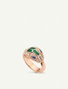 Bvlgari Serpenti 18ct Rose-gold, Sapphire, Diamond And Malachite Ring