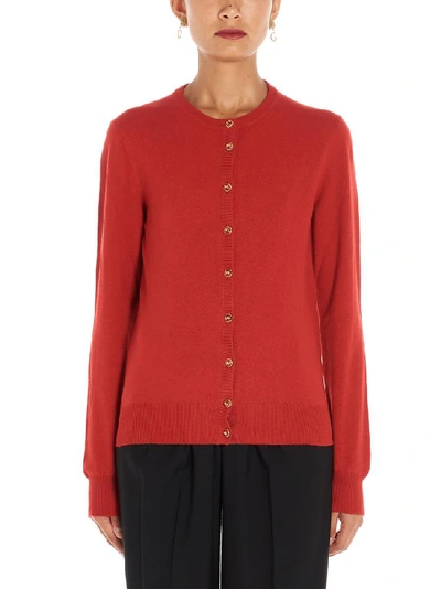 Dolce & Gabbana Buttoned Round Neck Cardigan In Red