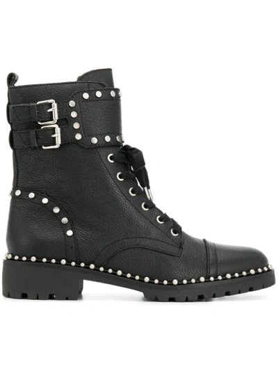 Sam Edelman Jennifer Studded Combat Boot In Black Leather