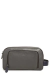 Ted Baker Miel Leather Dopp Kit In Grey