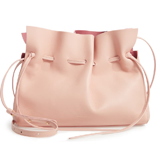 Mansur Gavriel Lambskin Leather Drawstring Bag - Pink In Rosa/ Blush ...