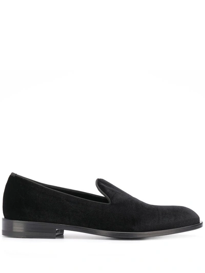 Scarosso George Plain Loafers In Black