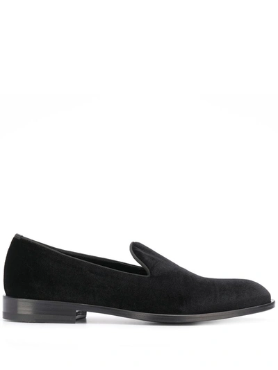Scarosso George Plain Loafers In Black - Velvet