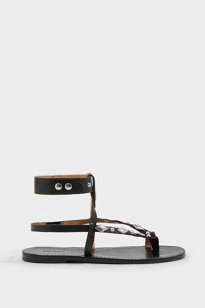 Isabel Marant Enga Studded Leather Sandals In Black