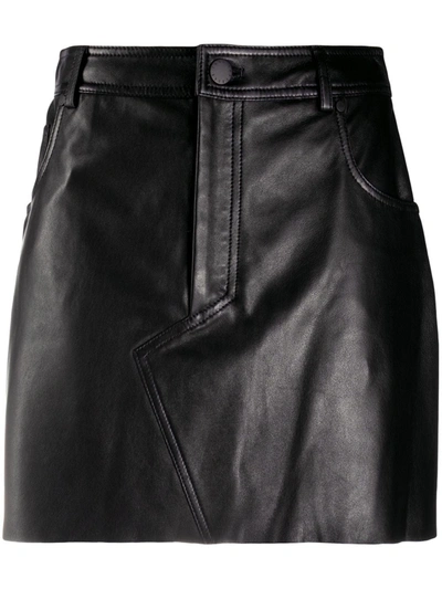 Federica Tosi Black Leather Mini Skirt