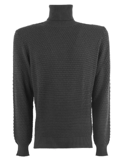Kangra Black Merino Wool Sweater In Nero