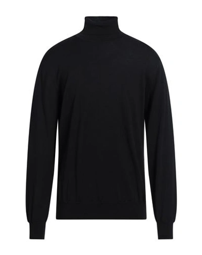 Kangra Cashmere Black Merino Wool Sweater In Black