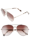 Rebecca Minkoff Stevie 63mm Oversize Gradient Aviator Sunglasses In Red Gold/ Brown Gradient