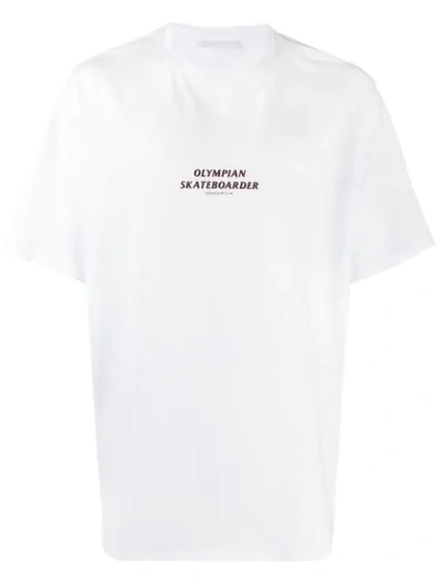 Neil Barrett Olympian Skateboarder Printed T-shirt In White