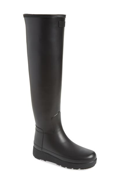 refined creeper over the knee rain boot