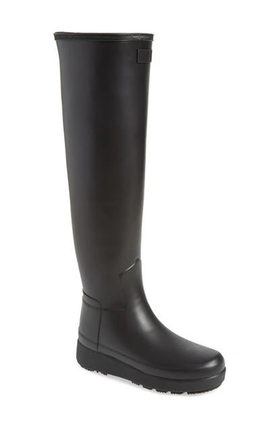 Hunter Refined Creeper Over The Knee Rain Boot In Black