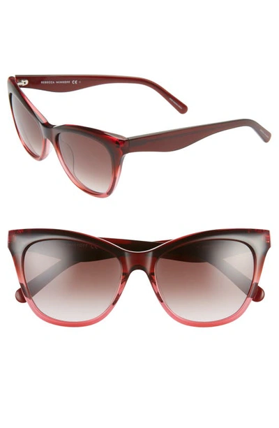 Rebecca Minkoff Lark 54mm Gradient Cat Eye Sunglasses In Burgandy/ Brown Gradient
