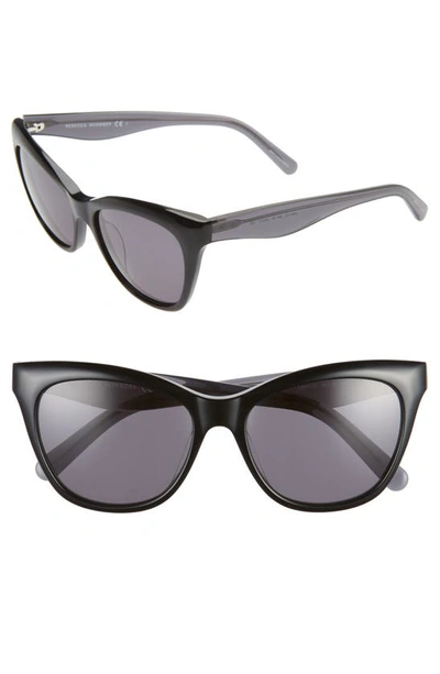 Rebecca Minkoff Lark 54mm Gradient Cat Eye Sunglasses In Black/ Grey Blue