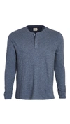 Faherty Slub Cotton Henley In Navy Heather