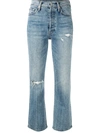 Mother The Tripper High-rise Crop Bootcut Distressed Jeans In 20 Minutes