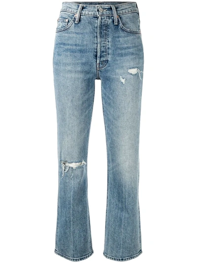 Mother The Tripper High-rise Crop Bootcut Distressed Jeans In 20 Minutes