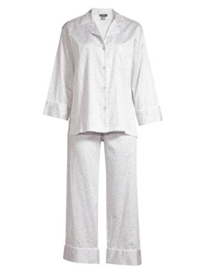 Natori Leopard-print Poplin Pajama Set, Gray Leopard In Grey