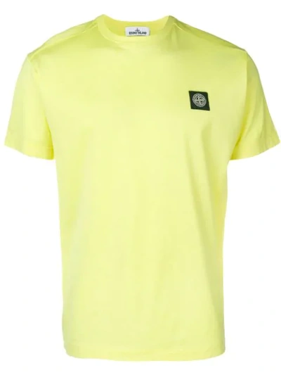 Stone Island Logo T In Yellow