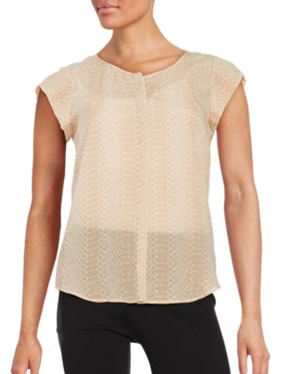 Joie Iva Printed Silk Blouse In Pink Sand