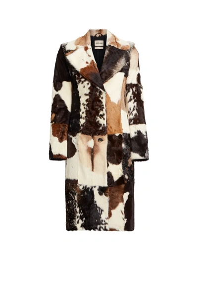Roberto Cavalli Patchwork Fur Coat In Multicolour