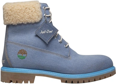 Pre-owned Timberland 6" Boot Just Don Denim In Light Blue