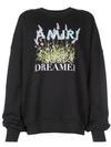 Amiri Flower Dreamer Cotton Sweatshirt In Black