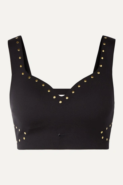 Nike Studded High Support Sports Bra In Black