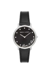 Rebecca Minkoff Women's Major Love Leather Strap Watch, 35mm In Black