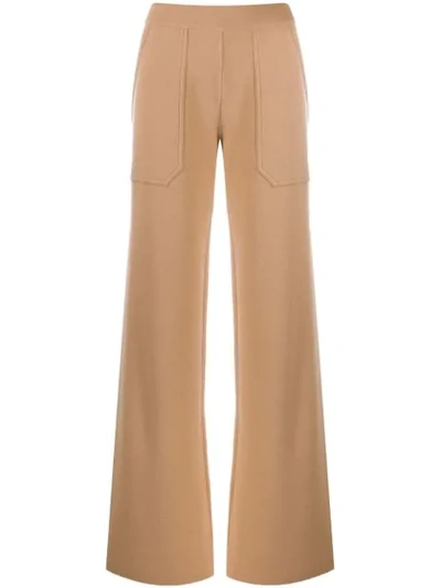 Mrz High-waisted Flared Trousers In Neutrals