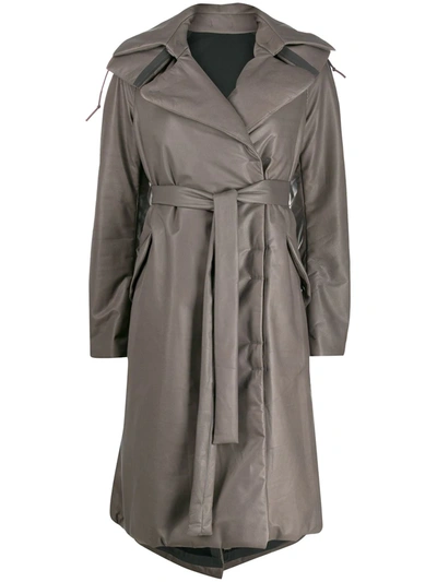Isaac Sellam Experience Padded Oversized Trench Coat In Grey