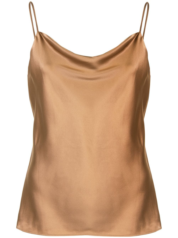 shiny charmeuse cowl neck