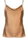 L Agence Kay Cowl-neck Silk Charmeuse Tank In Black