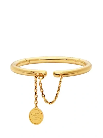 Fendi Rigid Gold-coloured Bracelet In F0cfk-soft Gold