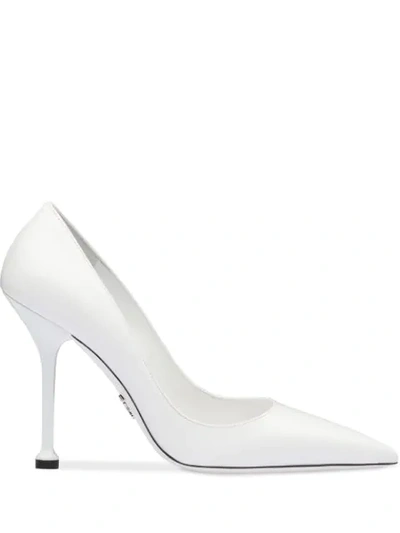 Prada Structured High-heel Pumps In White