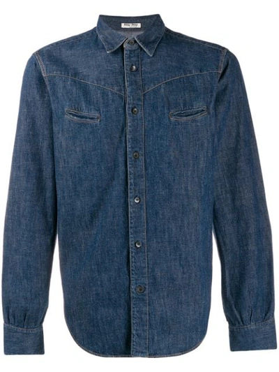 Pre-owned Miu Miu Fitted Denim Shirt In Blue